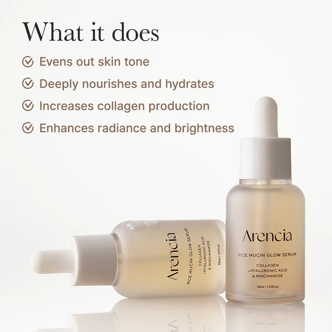 Arencia Rice Mucin Glow Serum 30ml | Hydraterend Glass Skin Serum – MyKStyle