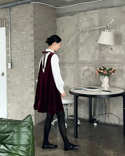 Velvet A-Line Mini Jurk – Tijdloos & Elegant