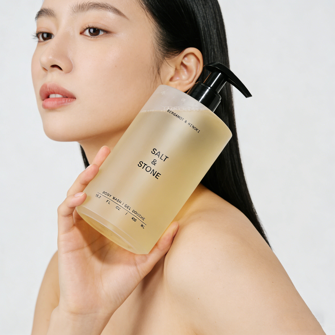 Salt & Stone Bergamot & Hinoki Body Wash 450ml | Luxe Clean Body Care – MyKStyle