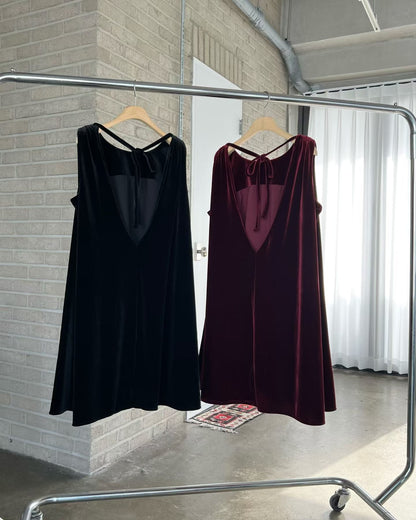 Velvet A-Line Mini Jurk – Tijdloos & Elegant