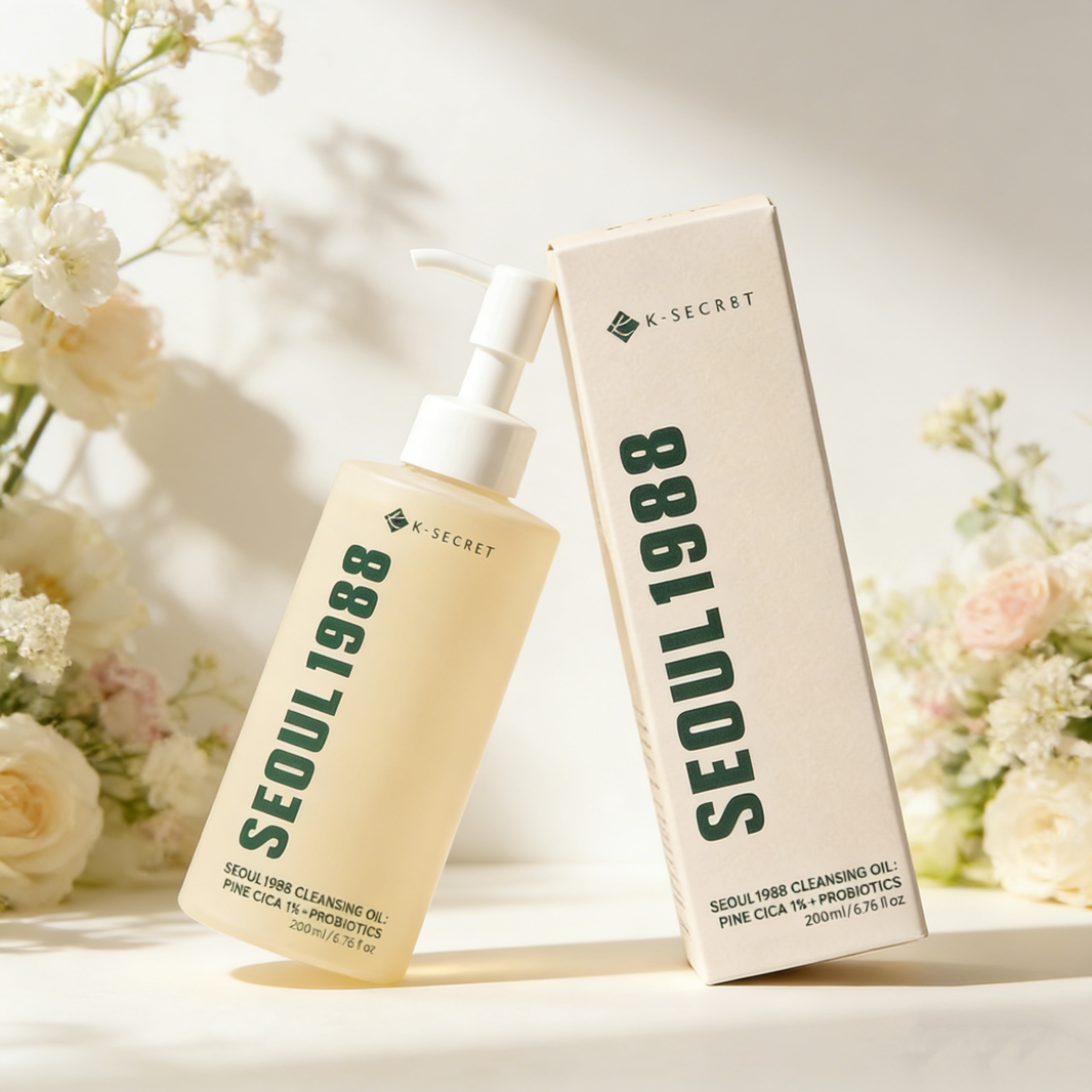 K-SECRET SEOUL 1988 Pine Cica 1% + Probiotics Cleansing Oil 200ml | Zachte Olie Cleanser – MyKStyle