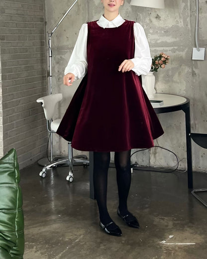 Velvet A-Line Mini Jurk – Tijdloos & Elegant