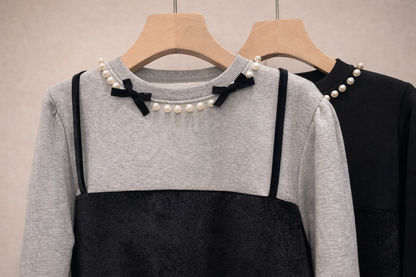 Pearl Velvet Mini Dress – Korean Boutique Style