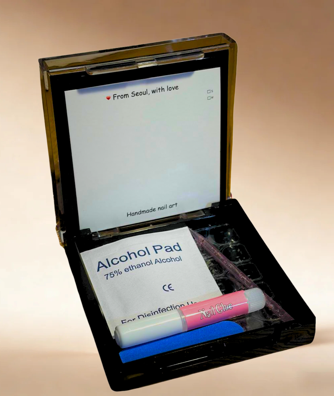 All-in-One Press-On Nail Kit - Midnight Cat Kawaii