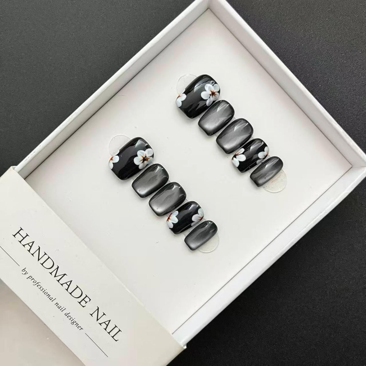 All - in - One Press - On Nail Kit – Midnight Bloom Chrome - Mykstyle