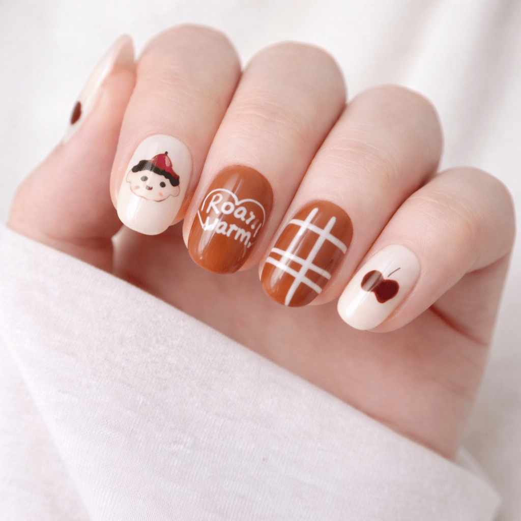 All - in - One Press - On Nail Kit - Sweet Choco Kawaii - Mykstyle