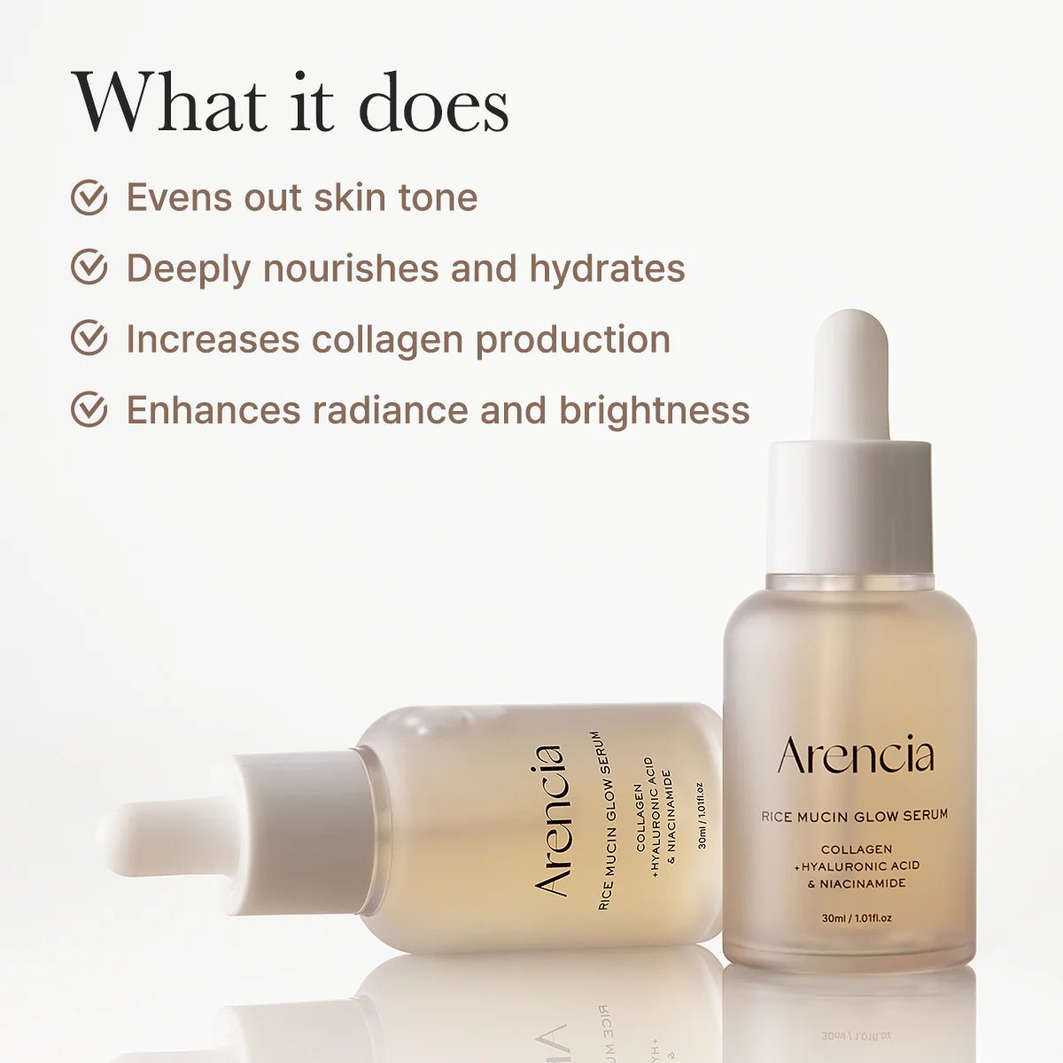 Arencia Rice Mucin Glow Serum 30 50g | Hydraterend Glass Skin Serum – MyKStyle - Mykstyle