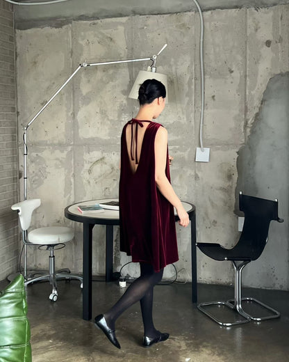 Velvet A-Line Mini Jurk – Tijdloos & Elegant