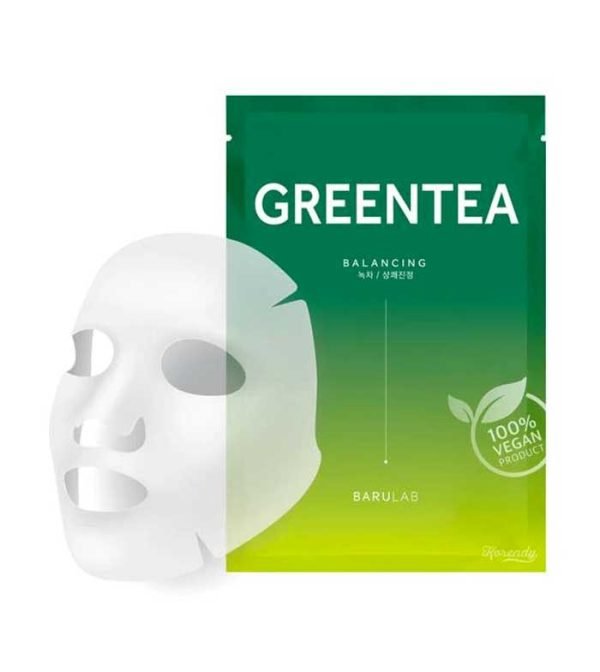 Barulab Green Tea Balancing Vegan Sheet Mask 23g | Calming Care | MyKStyle - Mykstyle