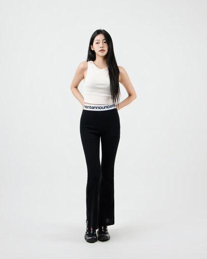 Rib Knit Flared Leggings | High Waist Women | MyKStyle