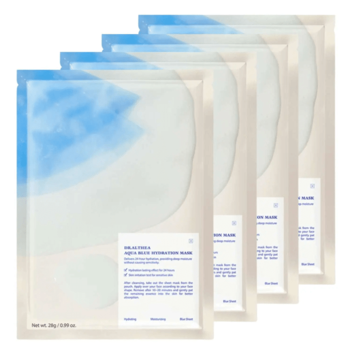 Dr. Althea Aqua Blue Hydration Sheet Mask 4x28g | Deep Moisture | MyKStyle - Mykstyle