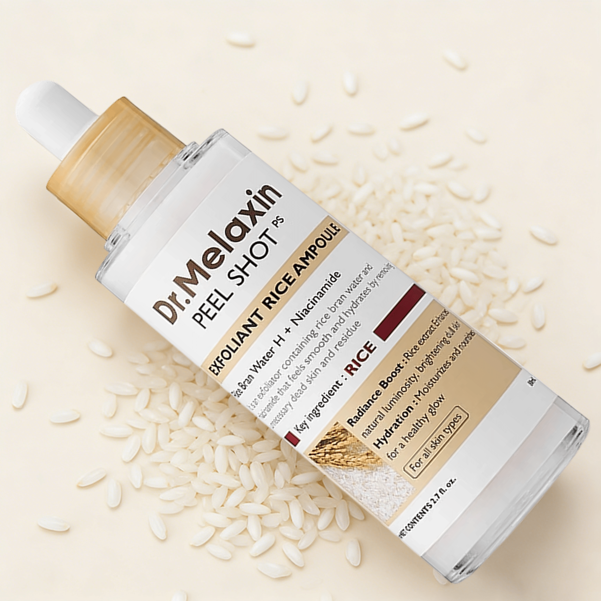 Dr. Melaxin Peel Shot Exfoliant White Rice Ampoule 80ml | Gentle Glow Renewal – MyKStyle - Mykstyle