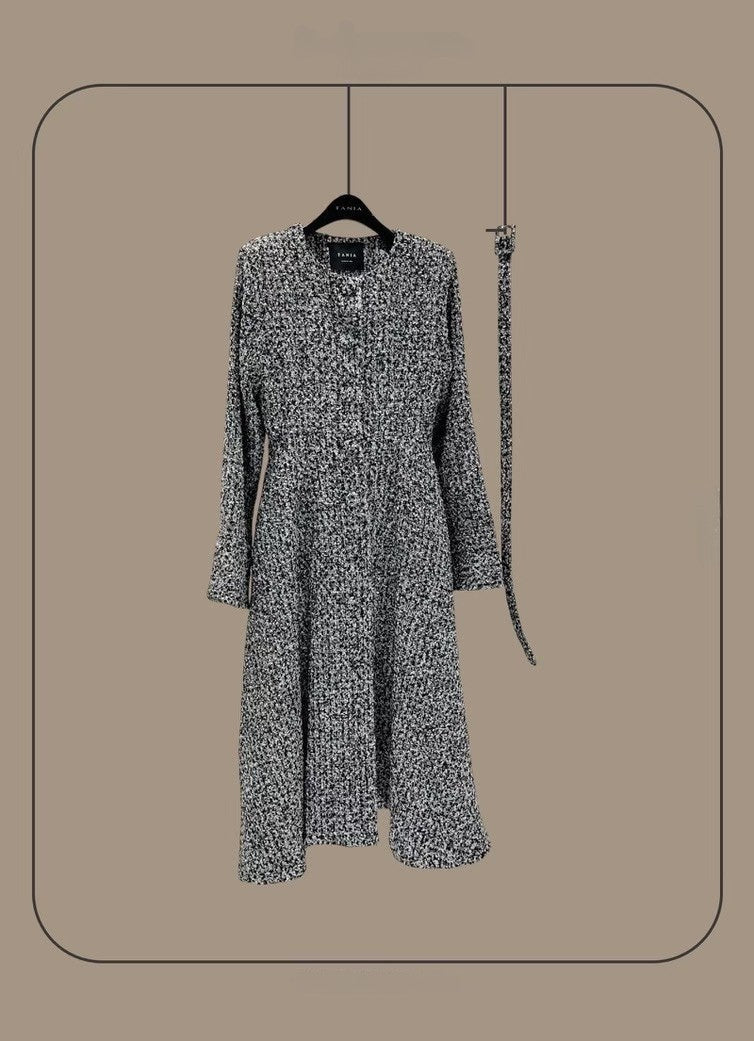 Elle Tweed Midi Jurk – Tijdloze Elegantie - Mykstyle