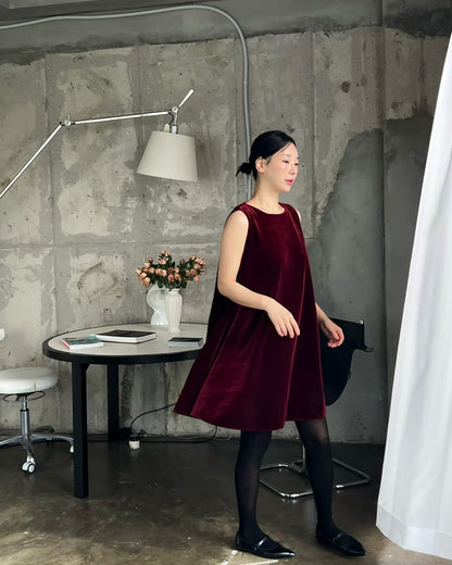 Velvet A-Line Mini Jurk – Tijdloos & Elegant