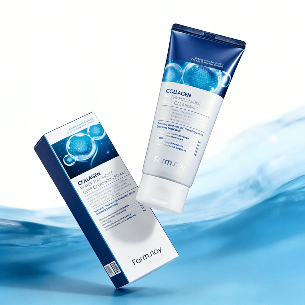 Farmstay Collagen Water Full Moist Deep Cleansing Foam 180ml | Hydraterende Cleanser – MyKStyle - Mykstyle