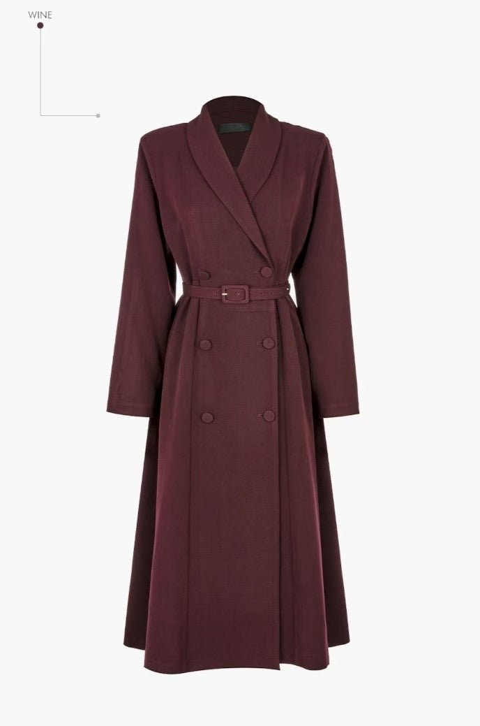 Maya Trench One-Piece Jurk – Zwart / Wine - Mykstyle