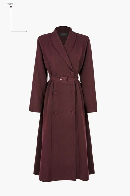 Maya Trench One-Piece Jurk – Zwart / Wine - Mykstyle