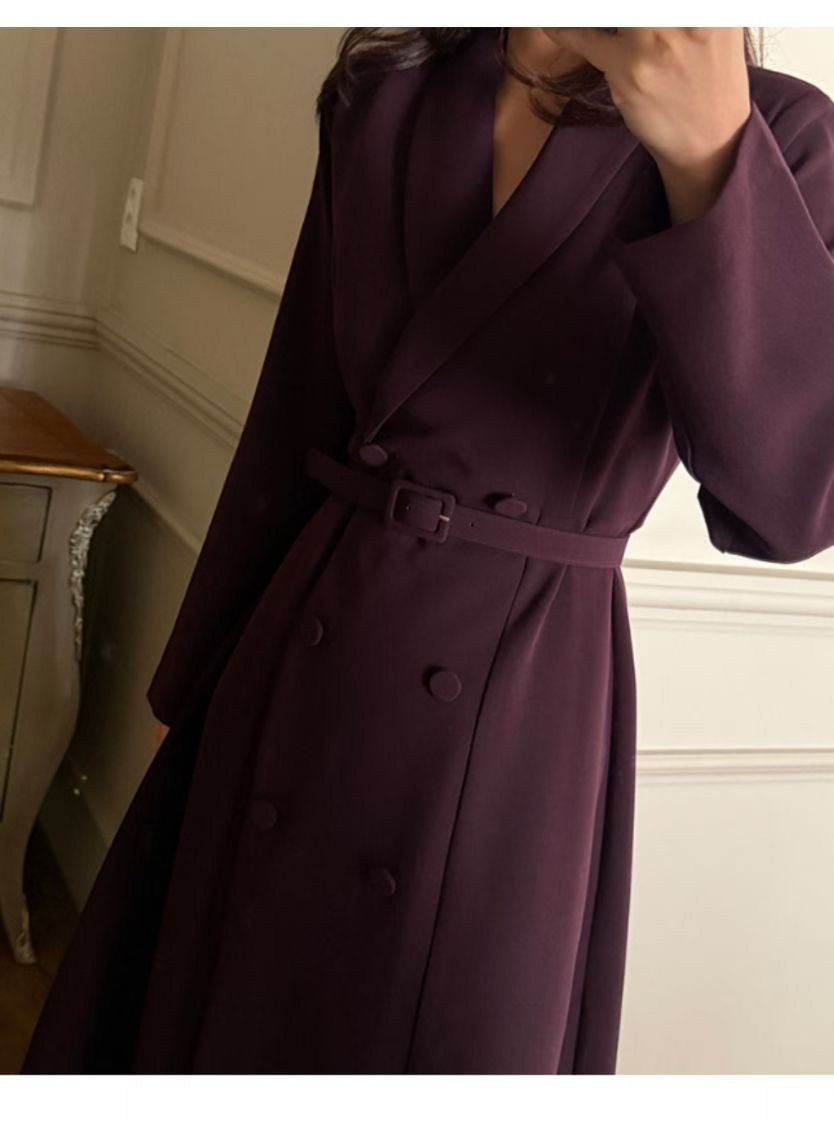 Maya Trench One-Piece Jurk – Zwart / Wine - Mykstyle
