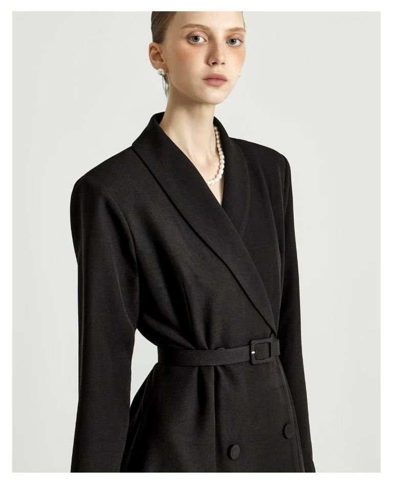 Maya Trench One-Piece Jurk – Zwart / Wine - Mykstyle