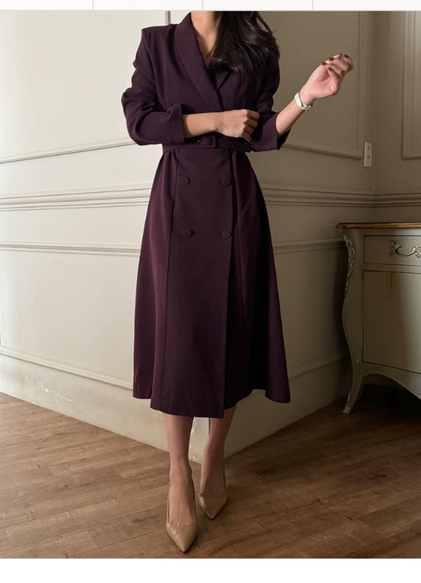 Maya Trench One-Piece Jurk – Zwart / Wine - Mykstyle