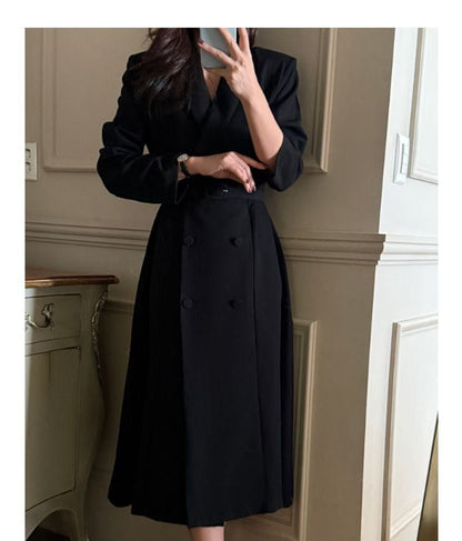 Maya Trench One-Piece Jurk – Zwart / Wine - Mykstyle