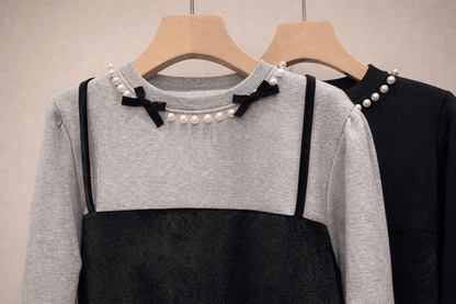 Pearl Velvet Mini Dress – Korean Boutique Style - Mykstyle