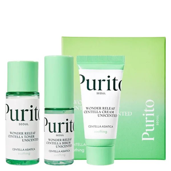 PURITO Wonder Releaf Centella Mini Kit Unscented 3pcs | Sensitive Skin Set – MyKSt - Mykstyle